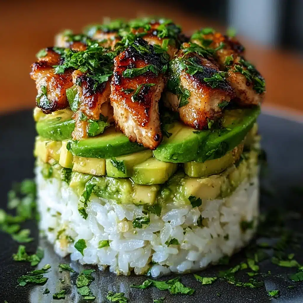Honey Lime Chicken & Avocado Rice Stack Recipe