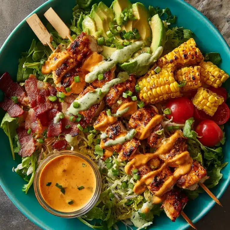 Chopped Honey Buffalo Chicken Skewer Salad Recipe