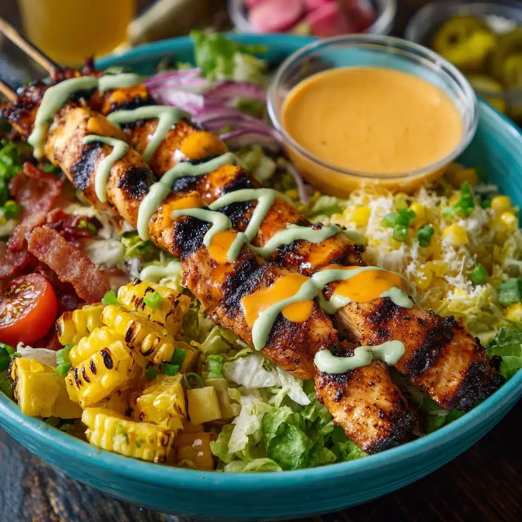 Chopped Honey Buffalo Chicken Skewer Salad Recipe - Recipe Image