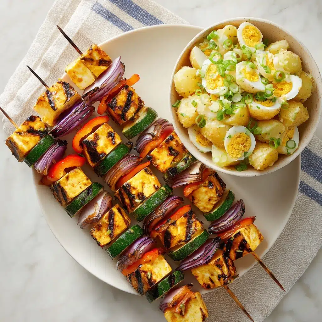 Grilled Greek Halloumi Kebabs Recipe - Recipe Image