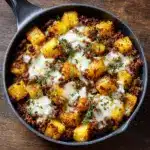 One-Pan Cheesy Meat & Potato Skillet Recipe