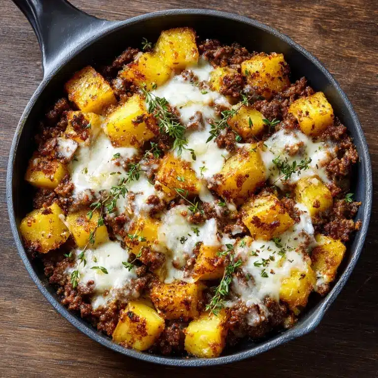 One-Pan Cheesy Meat & Potato Skillet Recipe