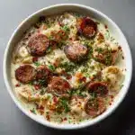 Crockpot Pierogi Casserole with Kielbasa Recipe