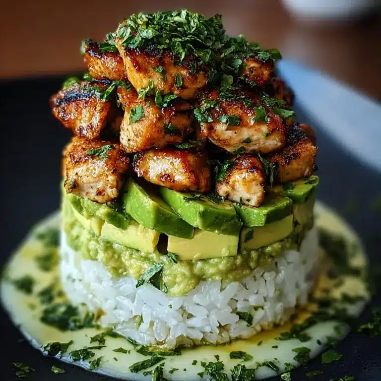 Honey Lime Chicken & Avocado Rice Stack Recipe
