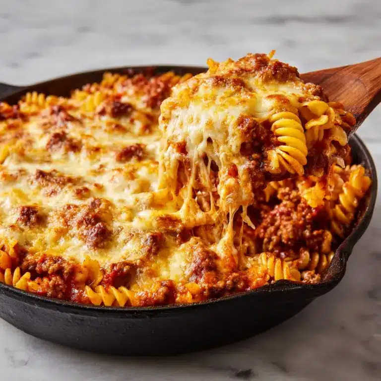 Cheesy Ground Beef Skillet Pasta Recipe