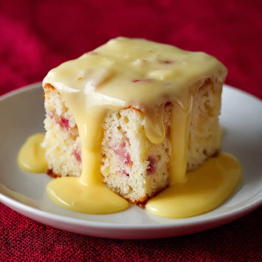Rhubarb Cake with Butter Sauce Recipe