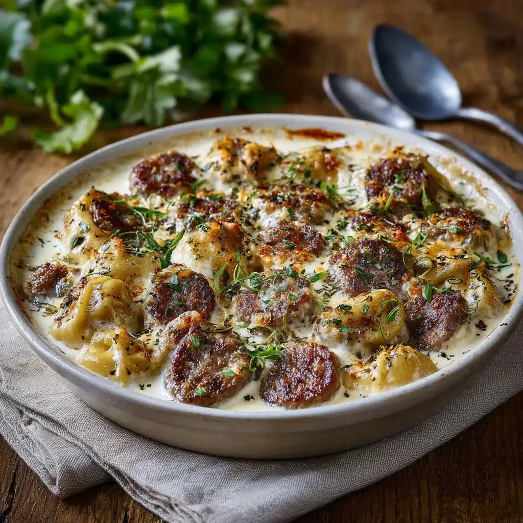 Crockpot Pierogi Casserole with Kielbasa Recipe - Recipe Image