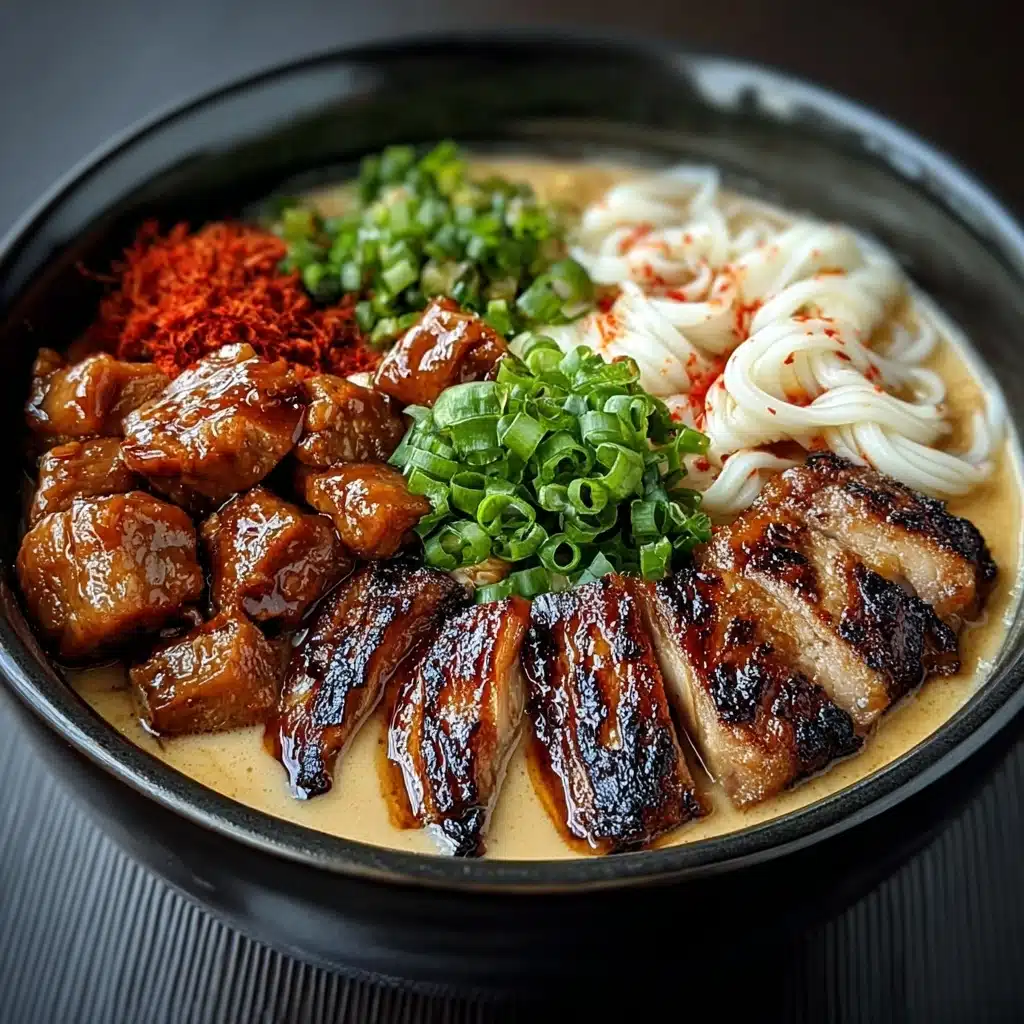 Fiery Chicken Ramen with Creamy Garlic Sauce Recipe - Recipe Image