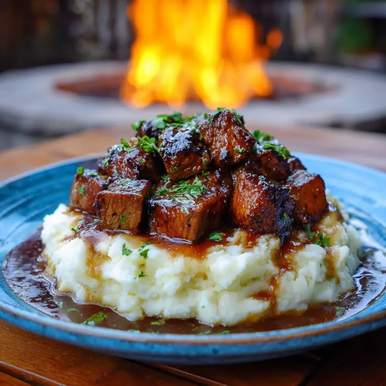 Steak Bites with Mashed Potatoes Recipe