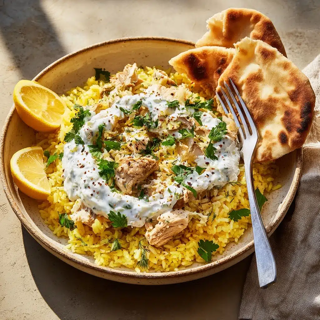 Dump-and-Bake Chicken Tzatziki and Rice Recipe - Recipe Image