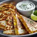 20-Minute Cheesy Elote Quesadilla with Cumin Lime Crema Recipe