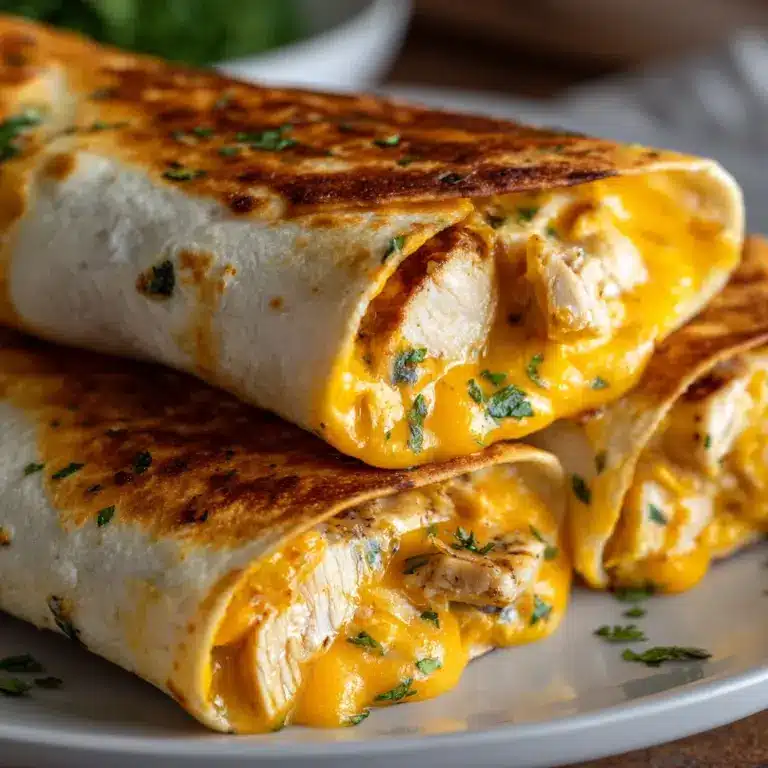 Cheesy Chicken Garlic Wraps Recipe