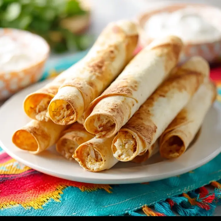Baked Creamy Chicken Taquitos Recipe