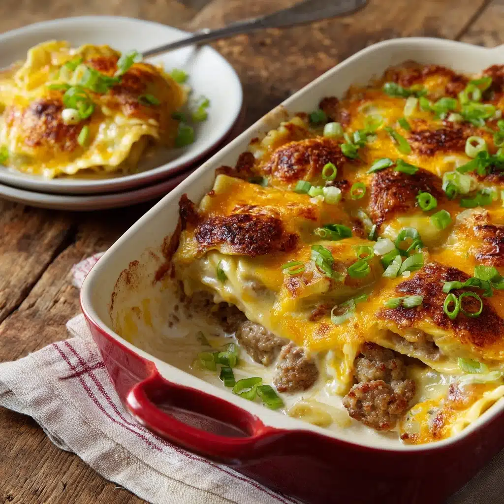 Crock Pot Pierogi and Kielbasa Casserole Recipe - Recipe Image