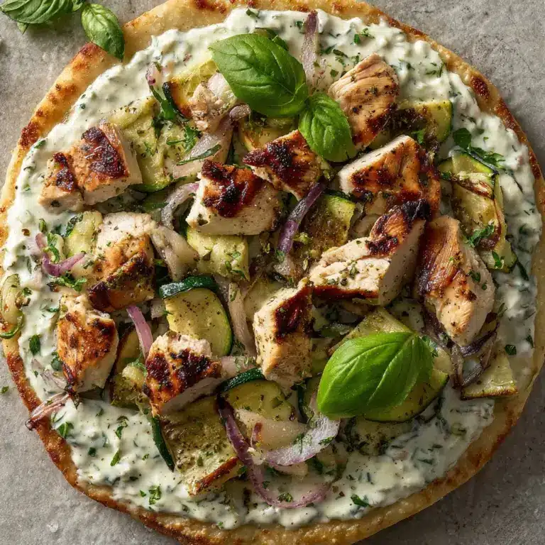 Tzatziki Chicken Naan Pizza Recipe