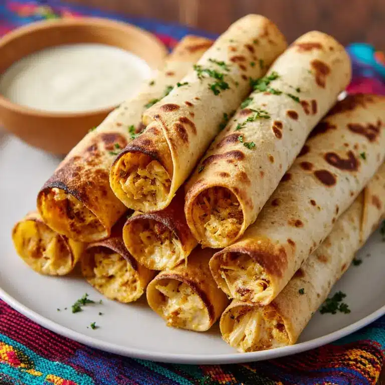 Baked Creamy Chicken Taquitos Recipe