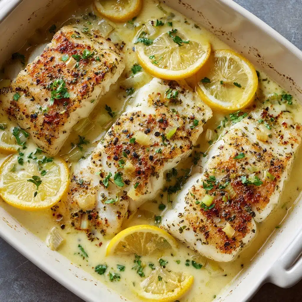 Tasty Baked Cod in Coconut Lemon Cream Sauce Recipe - Recipe Image
