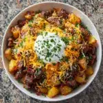 Crockpot Loaded Steak and Potato Bake Recipe