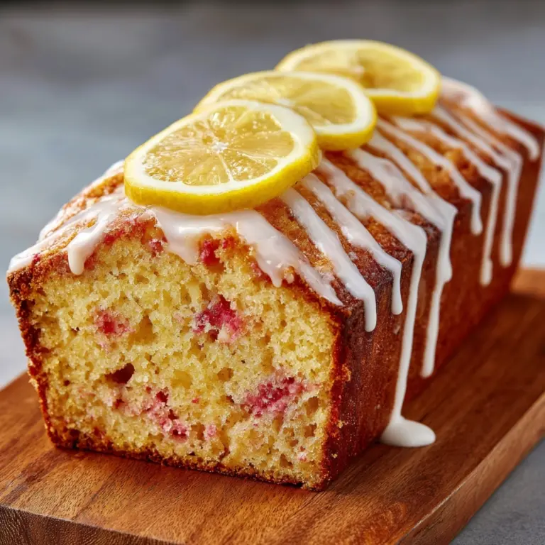 Lemon Rhubarb Loaf with Glaze Recipe