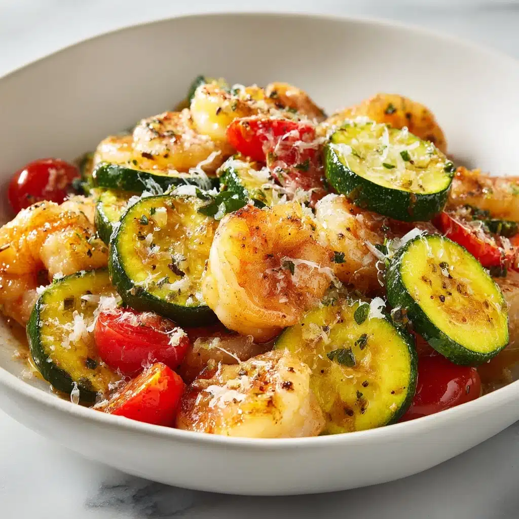 Garlic Parmesan Sheet Pan Shrimp with Zucchini Recipe - Recipe Image