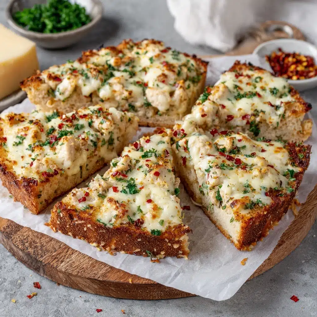 The Viral Chicken Alfredo Garlic Bread I'm Obsessed With Recipe