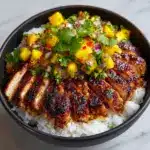Jerk Chicken Bowls with Mango Salsa and Coconut Rice Recipe