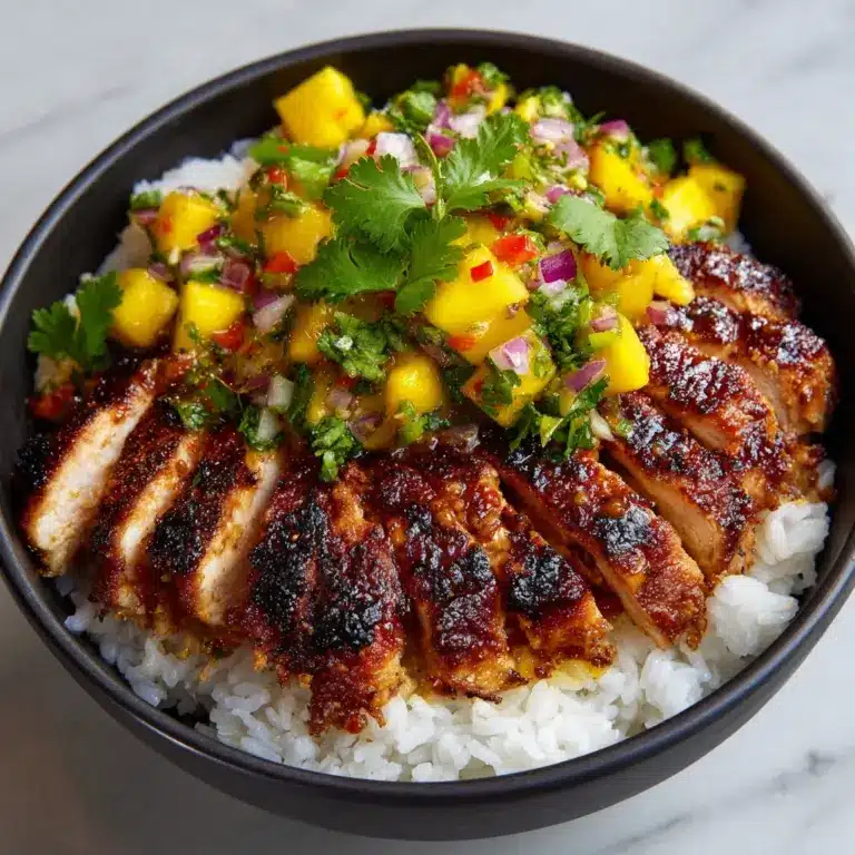 Jerk Chicken Bowls with Mango Salsa and Coconut Rice Recipe