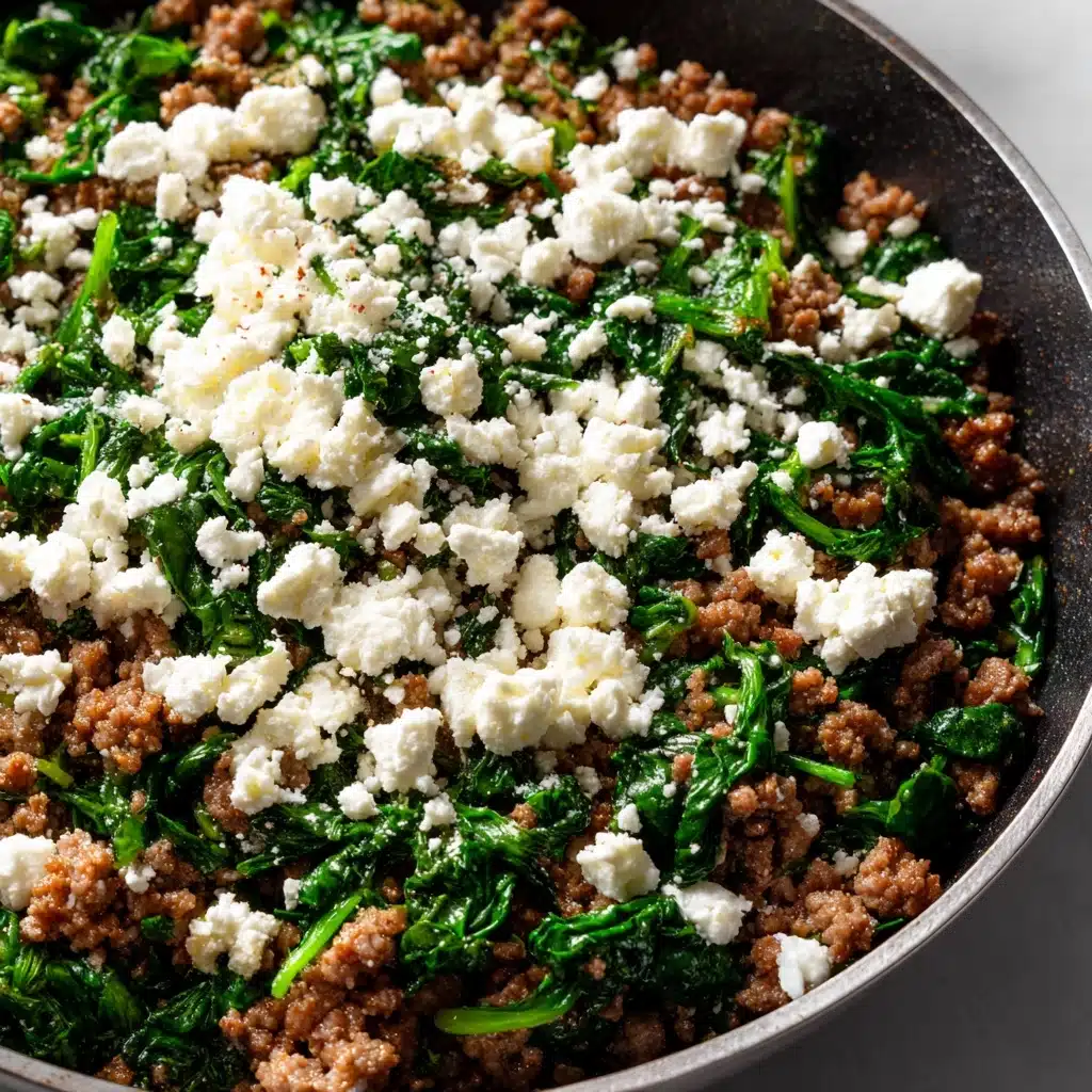 Ground Beef and Spinach Skillet with Feta Recipe - Recipe Image