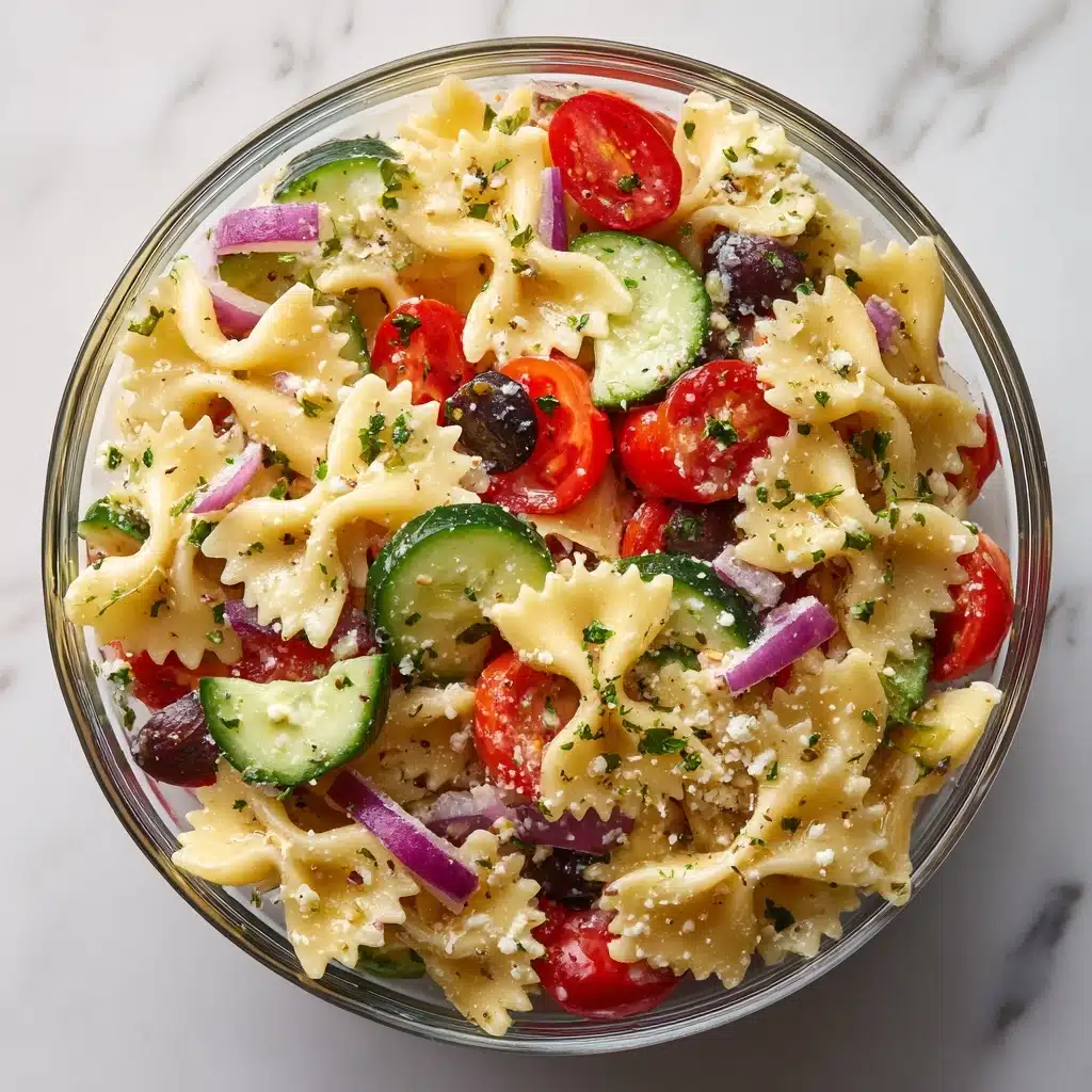 Easy Parmesan Bow Tie Italian Pasta Salad Recipe - Recipe Image