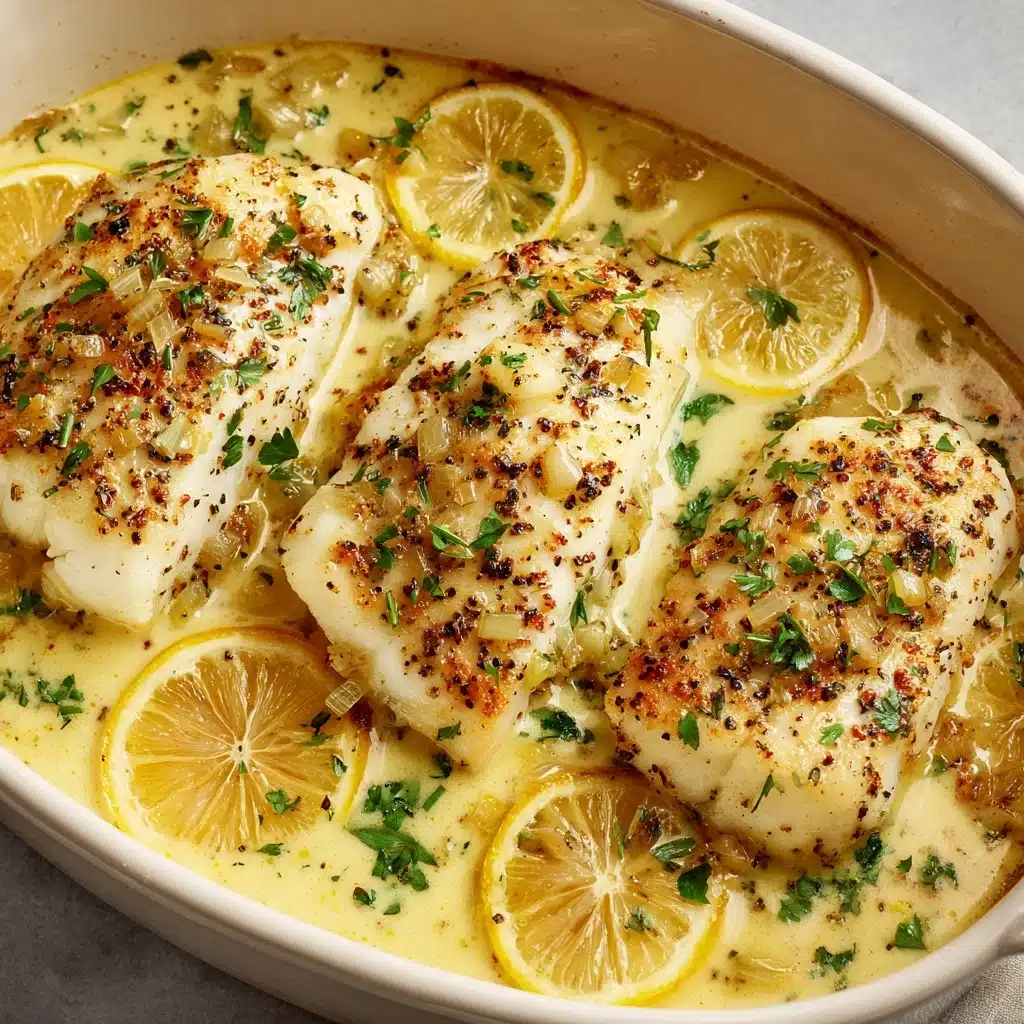 Tasty Baked Cod in Coconut Lemon Cream Sauce Recipe