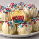 Red, White, and Blue Cake Balls Recipe