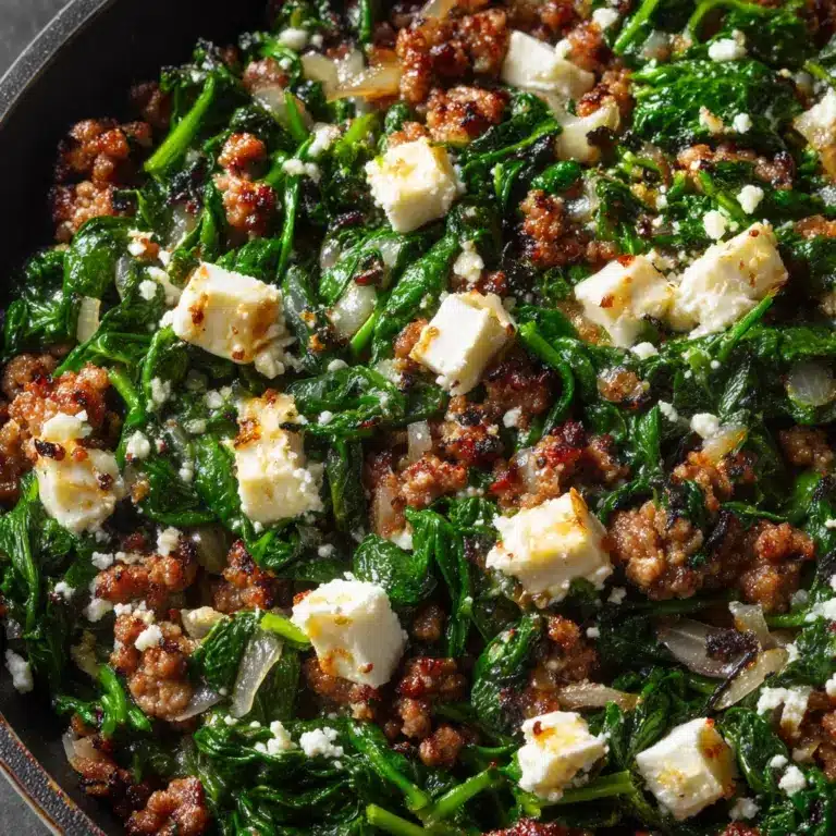 Ground Beef and Spinach Skillet with Feta Recipe