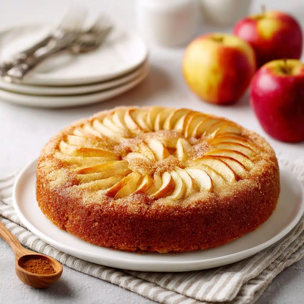 Upside-Down Cake with Caramelized Apple Slices Recipe
