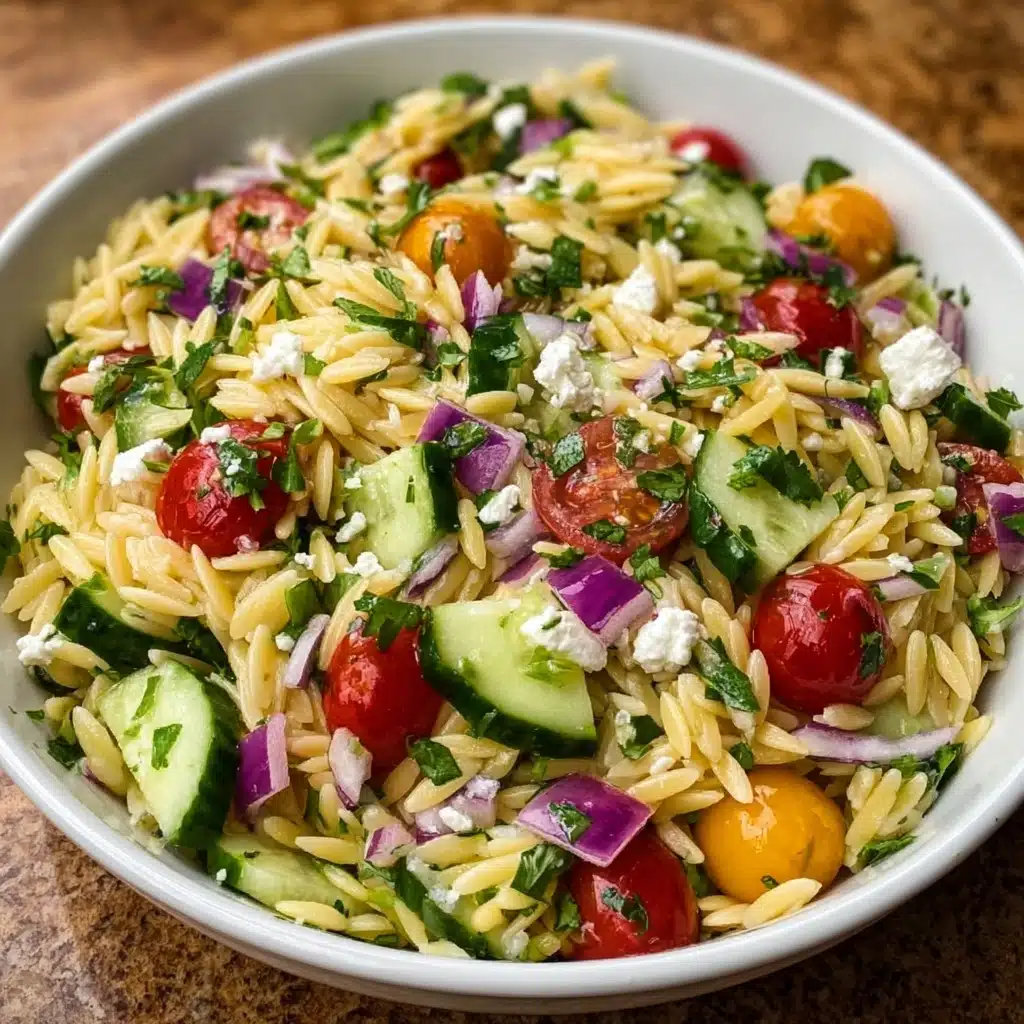 Easy Lemon Orzo Pasta Salad Recipe - Recipe Image