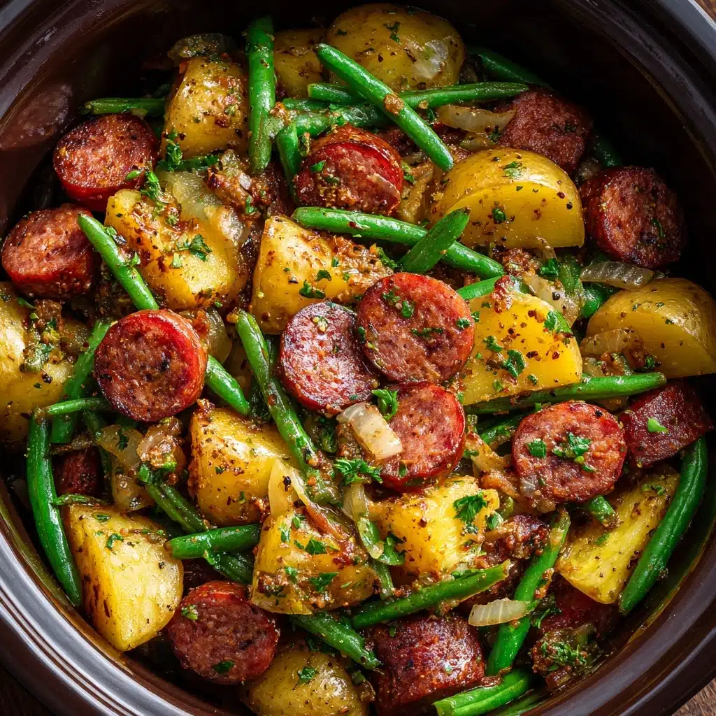 Crockpot Kielbasa and Green Beans Recipe - Recipe Image