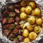 Garlic Butter Steak and Potato Foil Packets Recipe