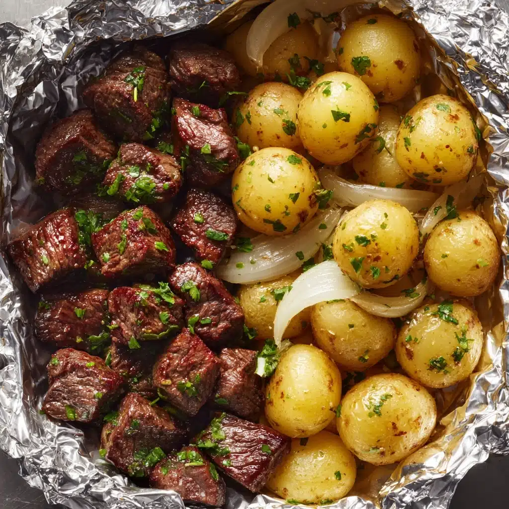 Garlic Butter Steak and Potato Foil Packets Recipe