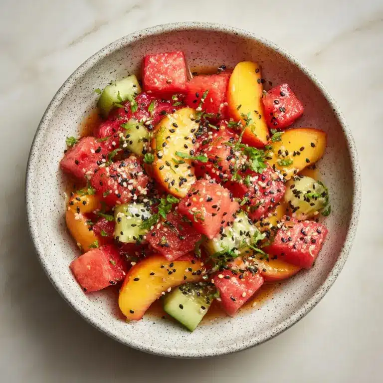 Summer Peach Watermelon Salad Recipe