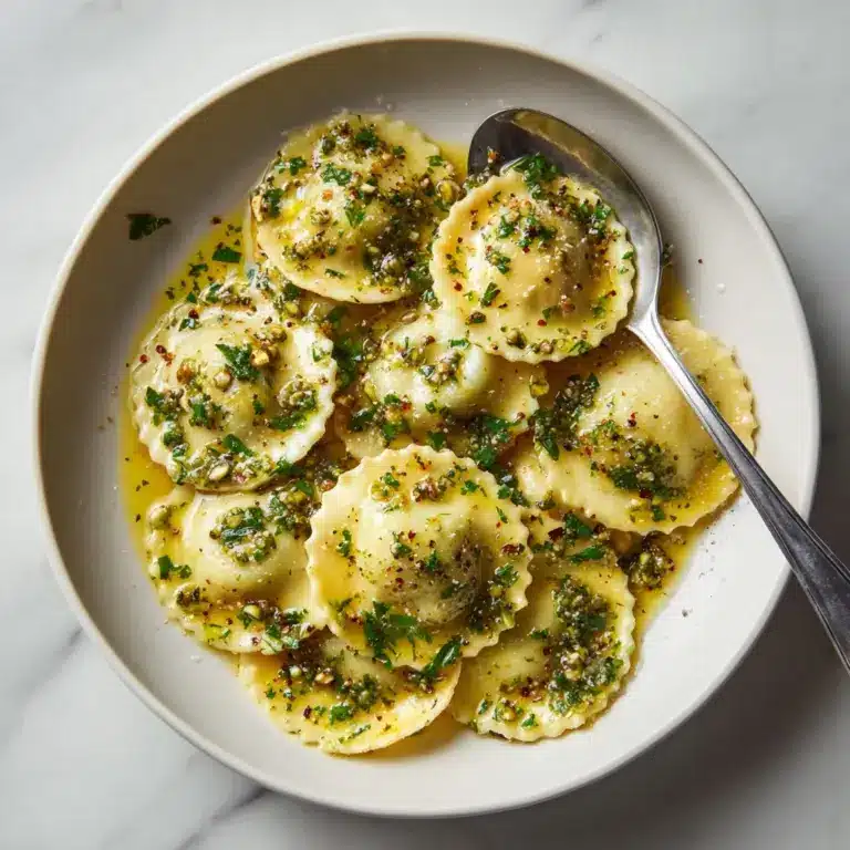 Ravioli with Pistachio Pesto Recipe