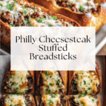 Philly Cheesesteak Stuffed Cheesy Breadsticks Recipe