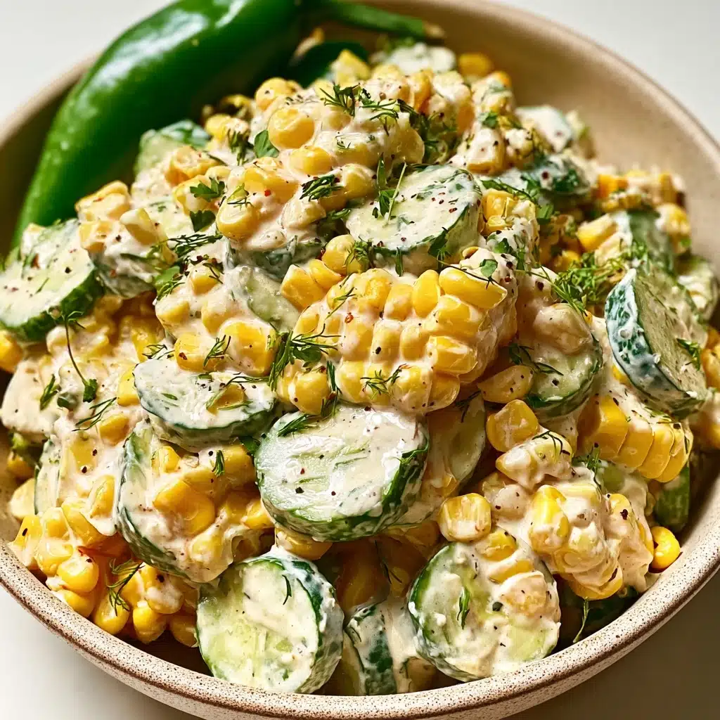 Street Corn Creamy Cucumber Salad Recipe - Recipe Image
