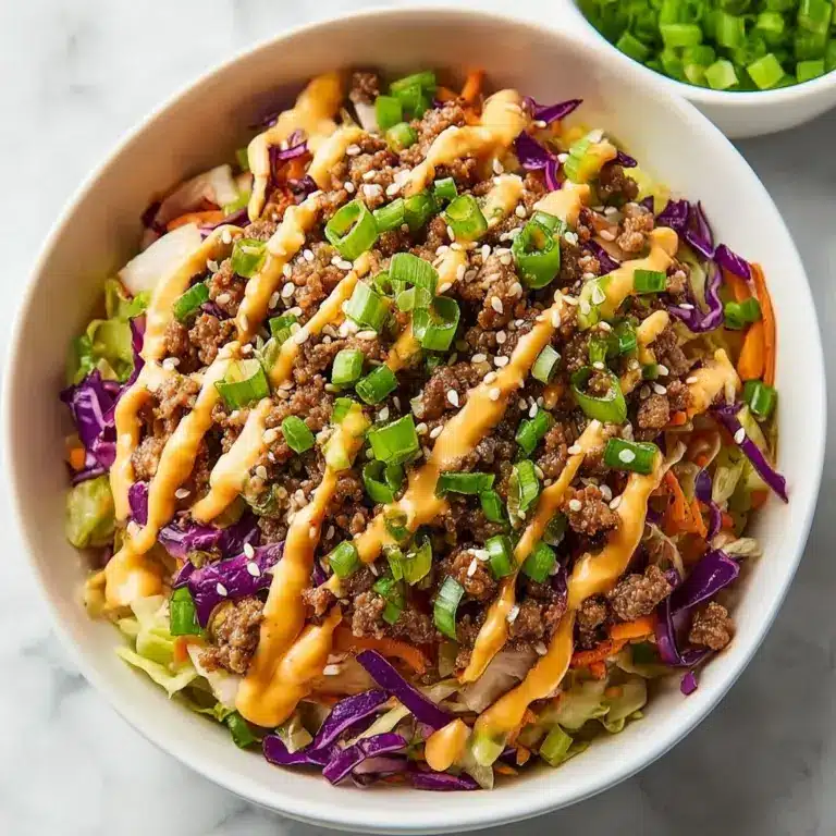 Egg Roll in a Bowl with Creamy Chili Sauce Recipe