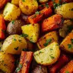 Garlic Herb Roasted Potatoes, Carrots, and Zucchini Recipe