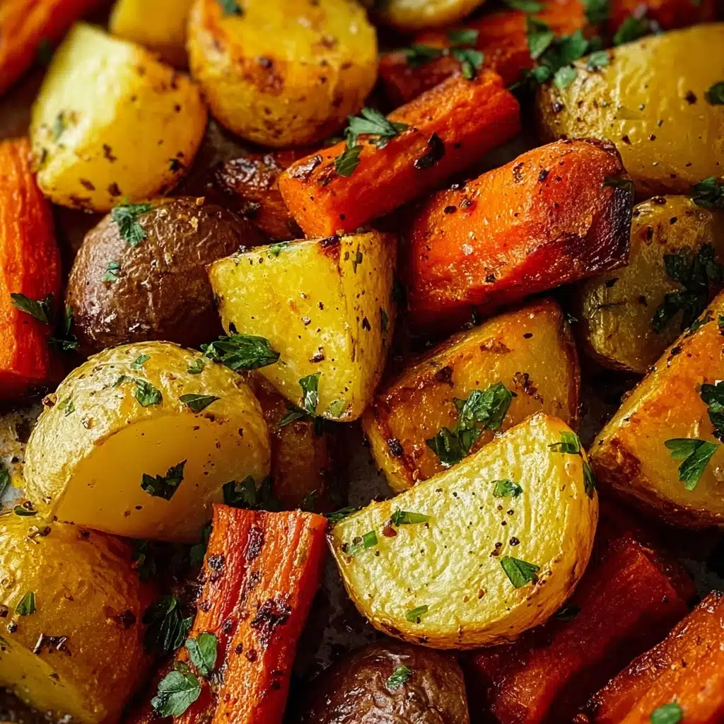 Garlic Herb Roasted Potatoes, Carrots, and Zucchini Recipe