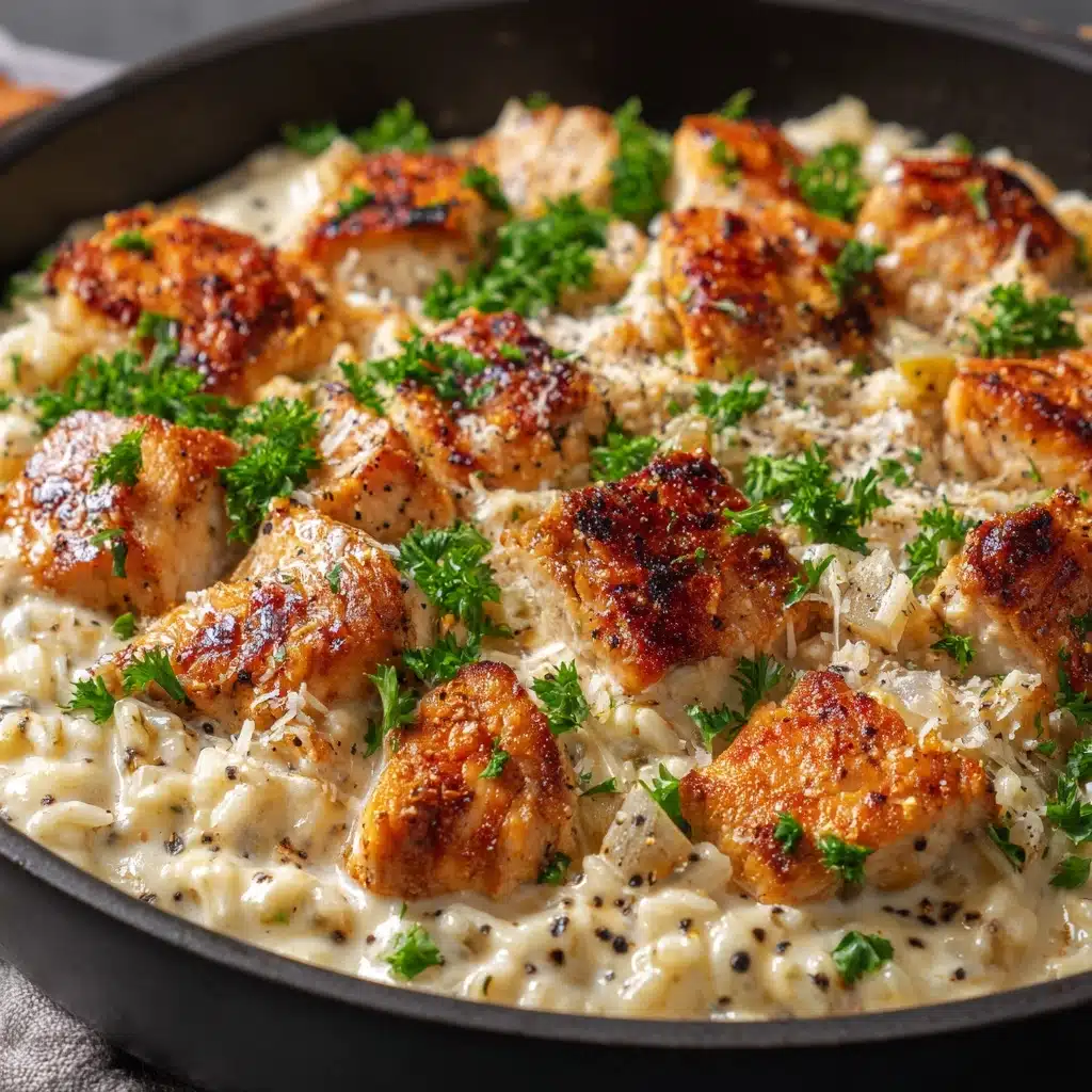 One-Pan Creamy Parmesan Chicken & Rice Recipe - Recipe Image
