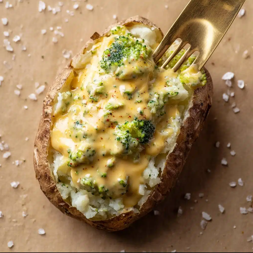 Cheesy Baked Potatoes with Broccoli Cheese Sauce Recipe - Recipe Image