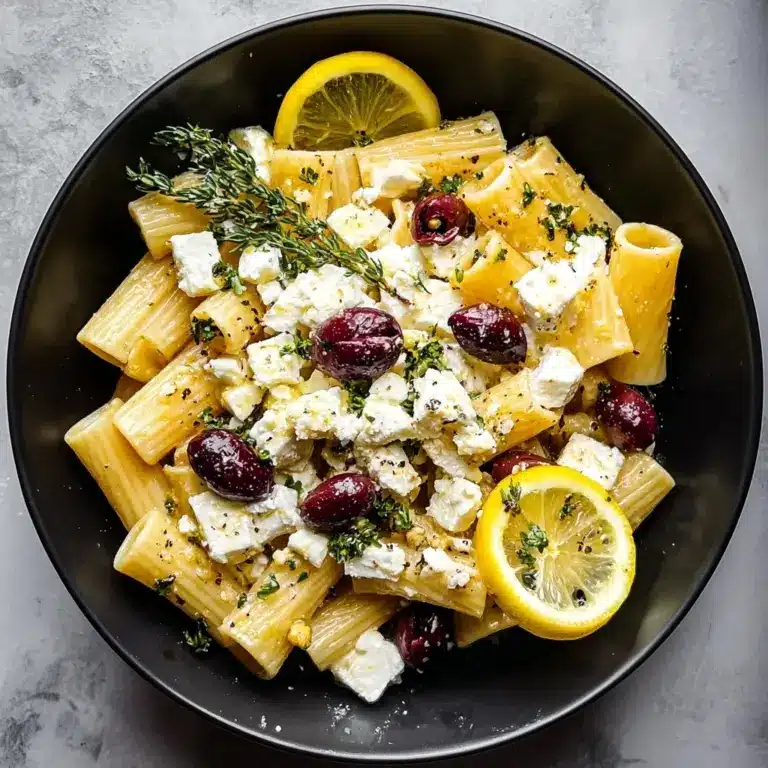 Feta & Cranberry Rigatoni Salad with Lemon Vinaigrette Recipe