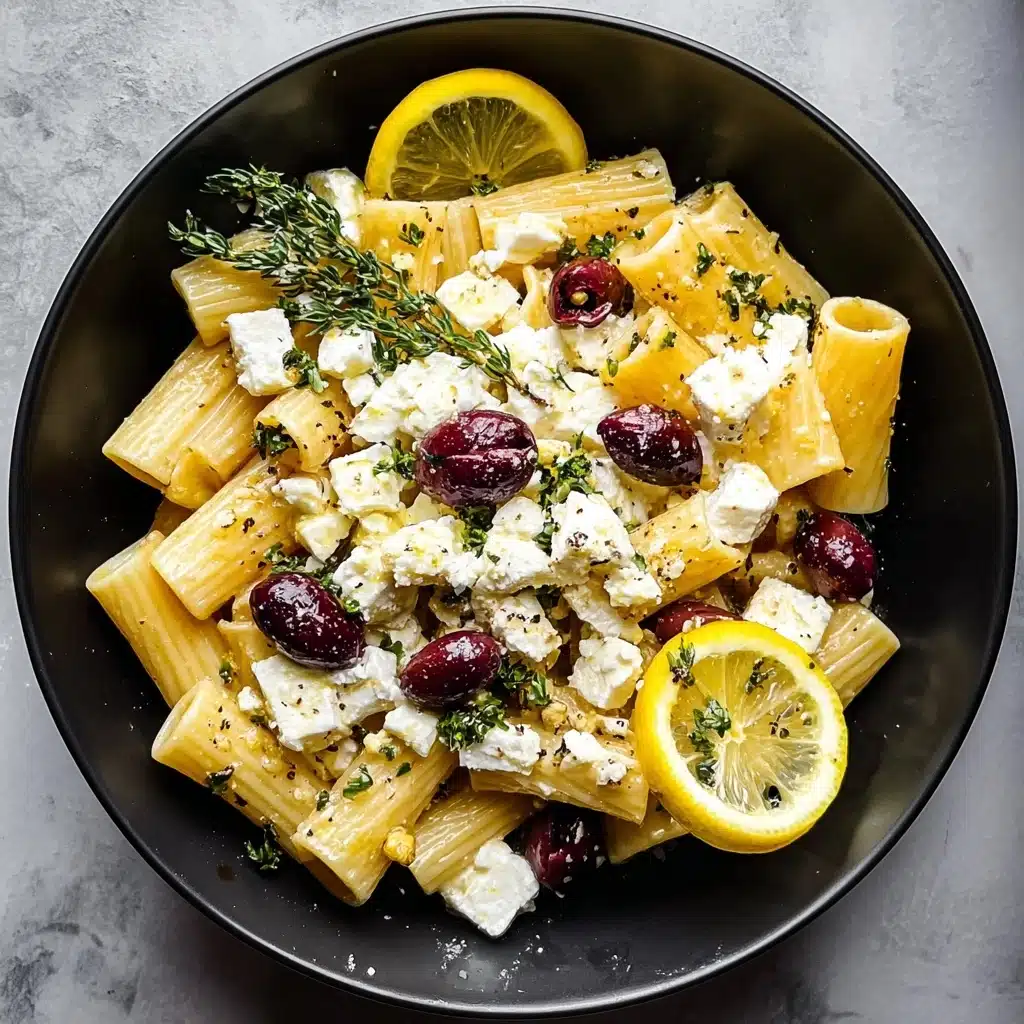 Feta & Cranberry Rigatoni Salad with Lemon Vinaigrette Recipe