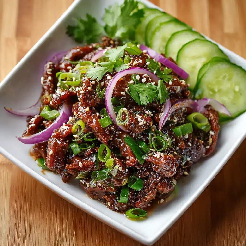 Spicy Keto Korean Ground Beef with Cucumber Salad Recipe - Recipe Image