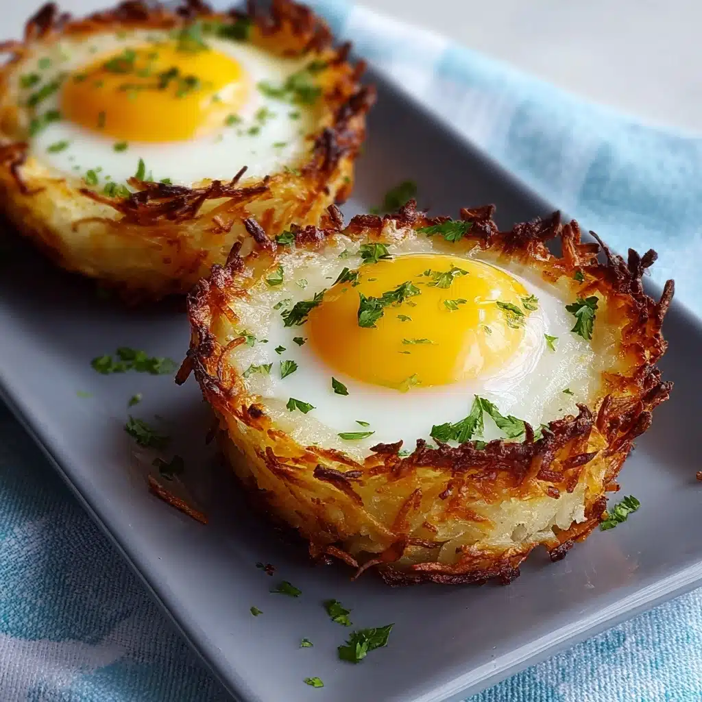 Eggs in Crispy Hash Brown Baskets Recipe - Recipe Image